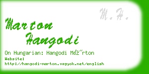 marton hangodi business card